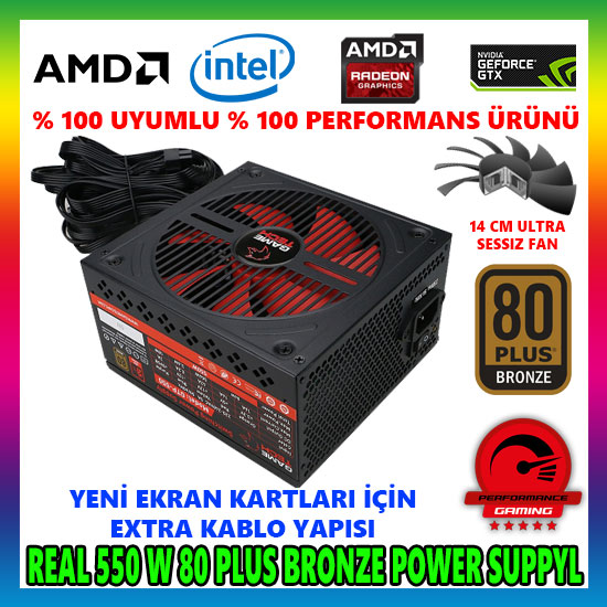 GAMETECH GTP-550 550W 80 PLUS POWER SUPPLY